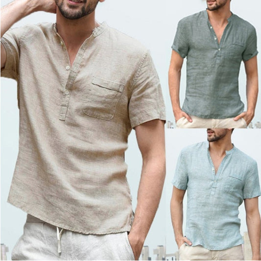 Casual Linen Solid Color Shirt