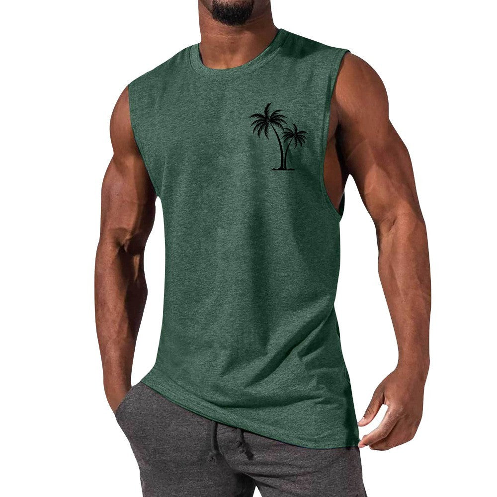 Tree Embroidery Fitness T-shirt