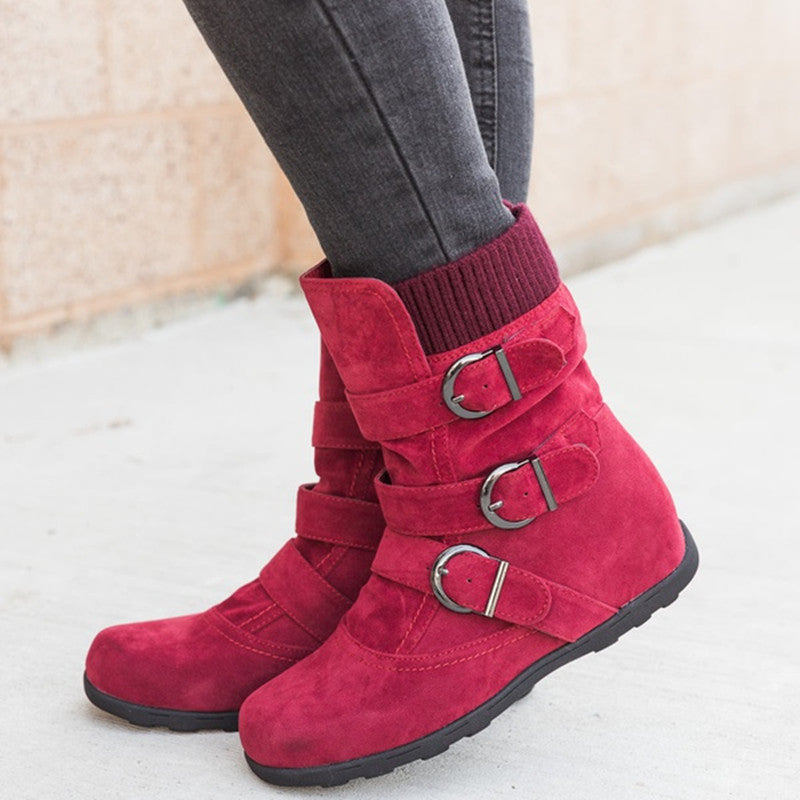 Casual Winter Boots Strap Buckle Shoes