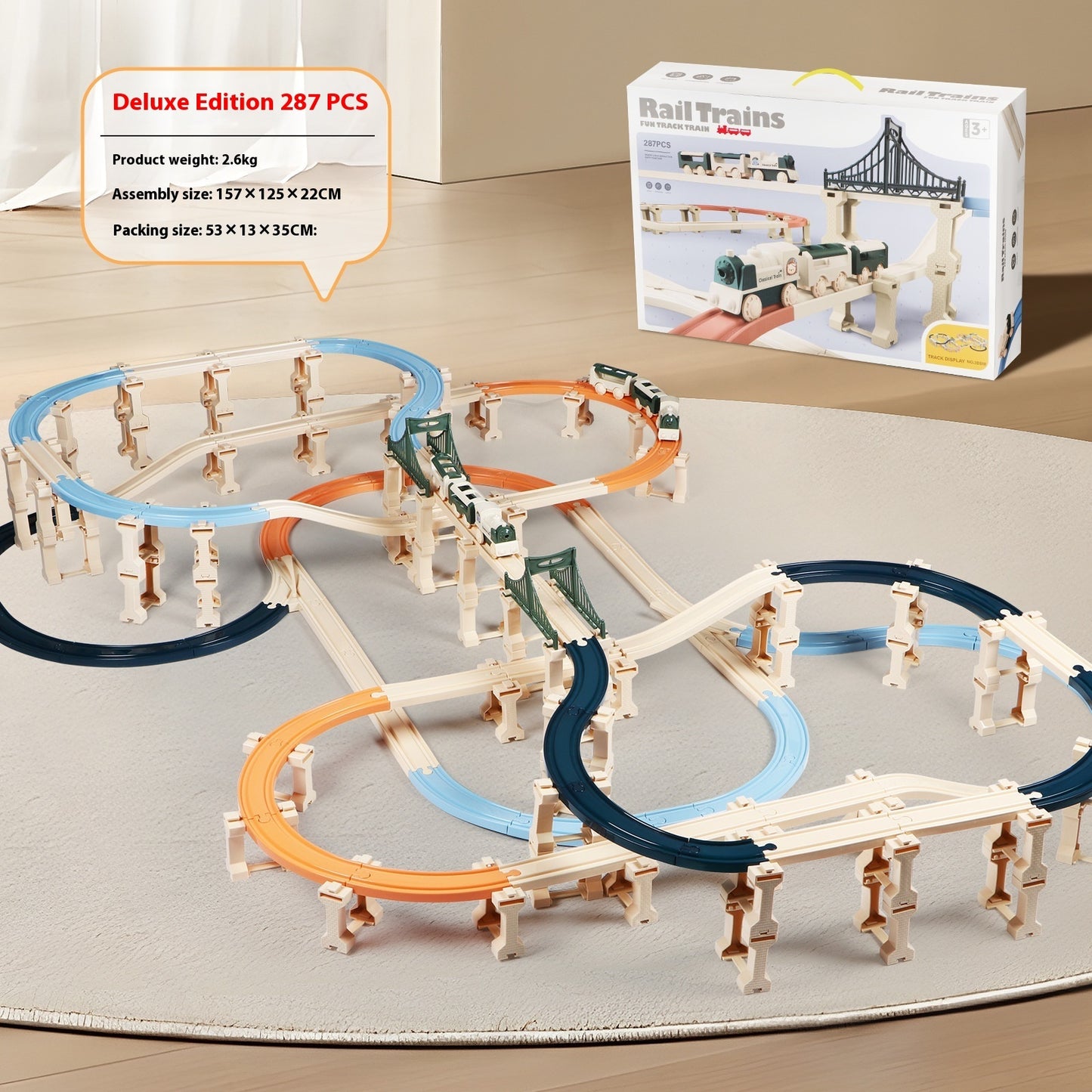 Small Train Track DIY Splicing Blocks Bridge