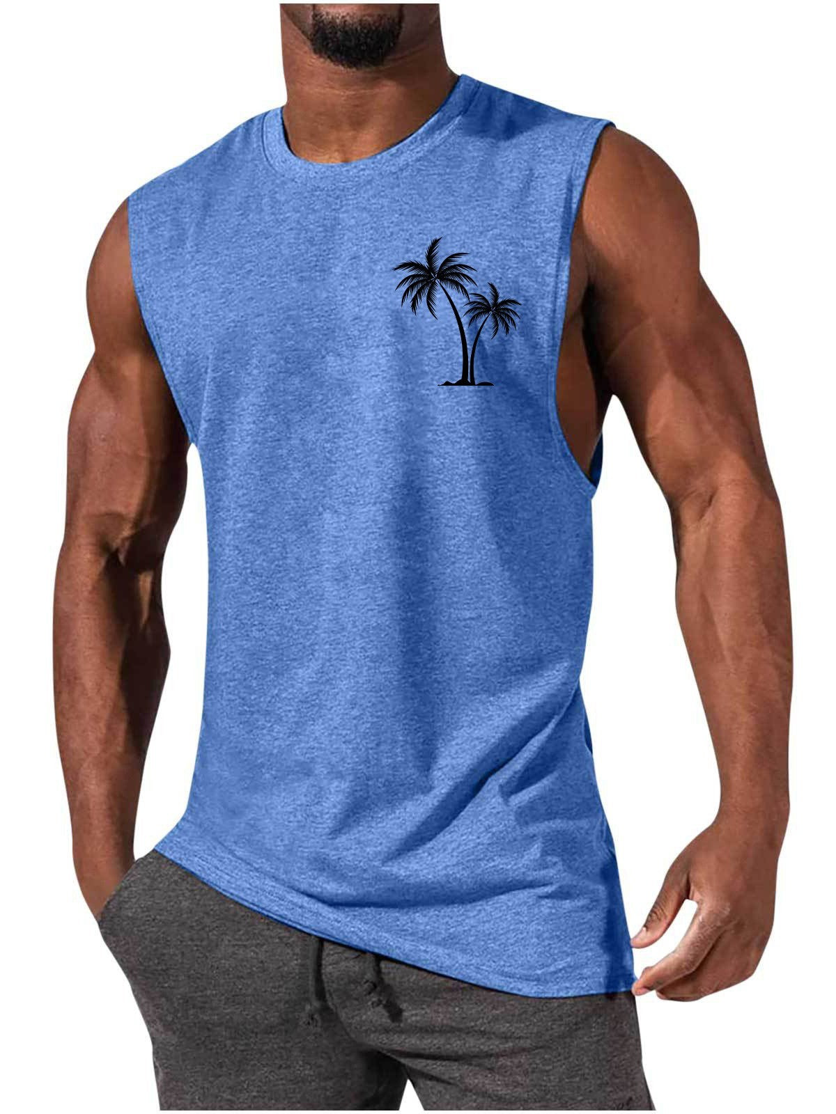 Tree Embroidery Fitness T-shirt