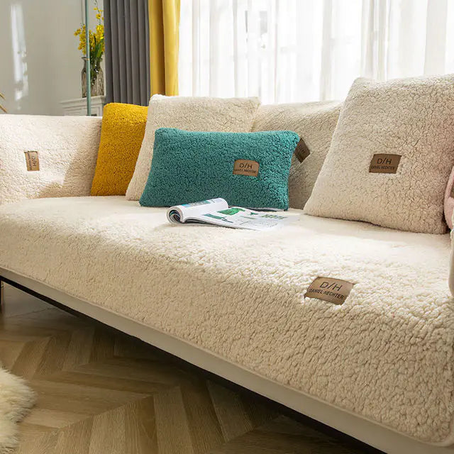 Modern Color Winter Lamb Wool Sofa Covers