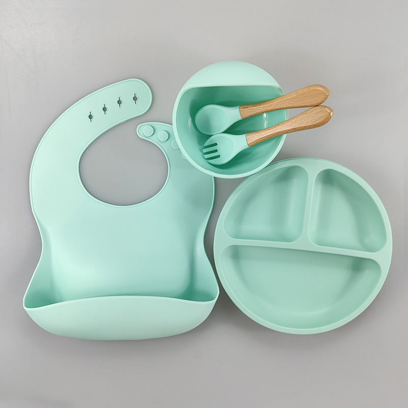 Children's Silicone Bib Five-piece Set