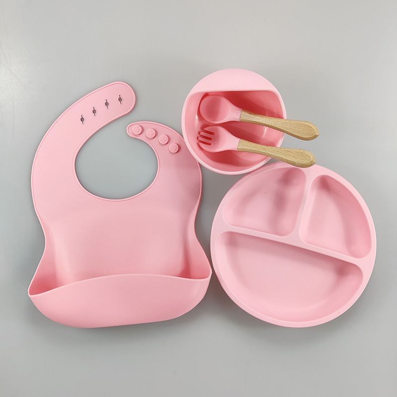 Children's Silicone Bib Five-piece Set