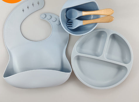 Children's Silicone Bib Five-piece Set