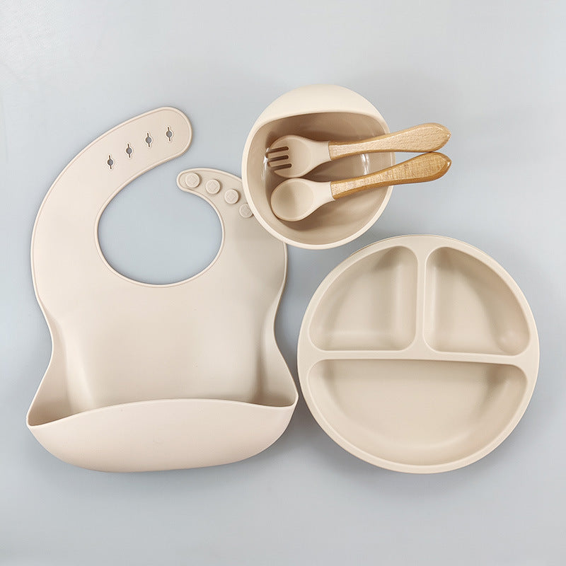 Children's Silicone Bib Five-piece Set