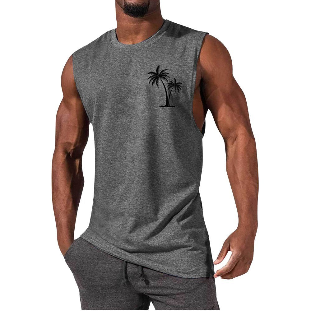 Tree Embroidery Fitness T-shirt