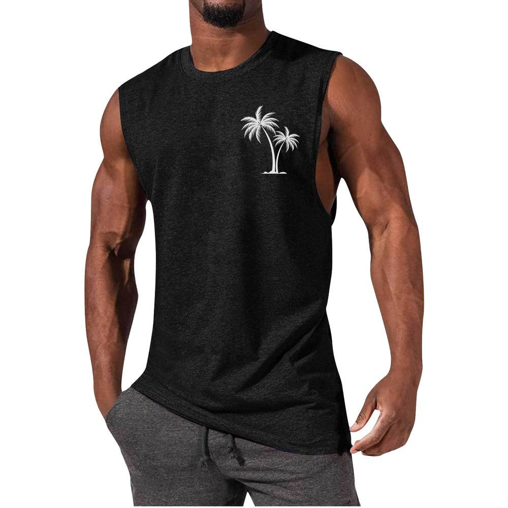 Tree Embroidery Fitness T-shirt