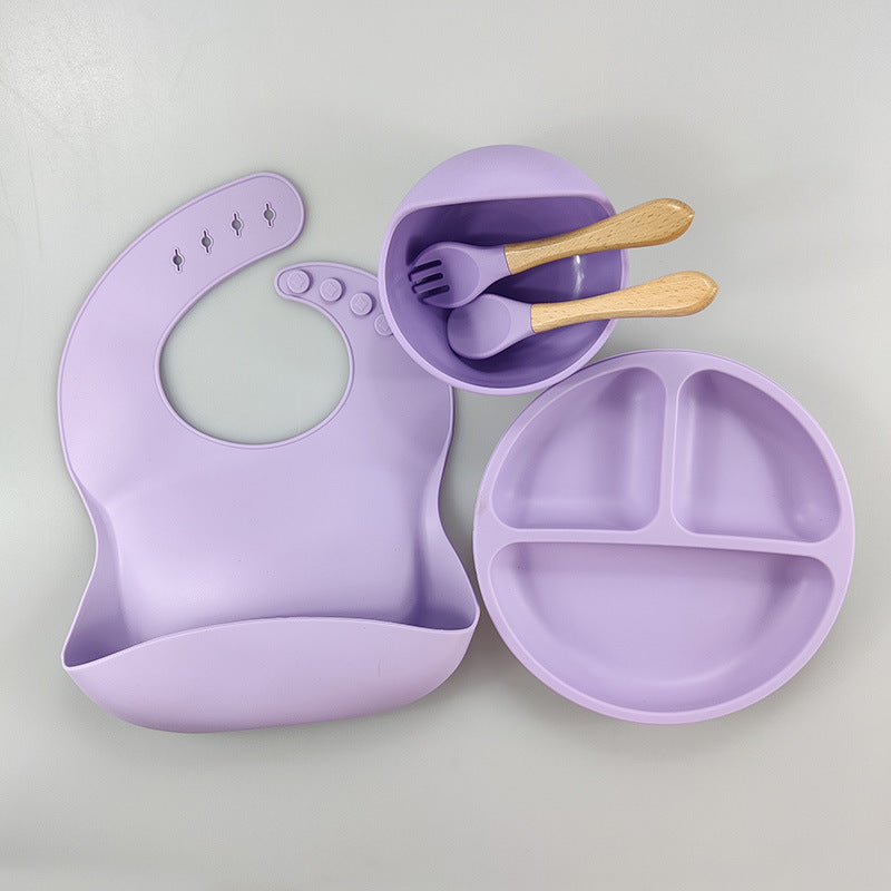 Children's Silicone Bib Five-piece Set