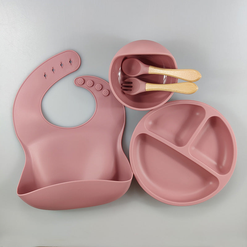 Children's Silicone Bib Five-piece Set