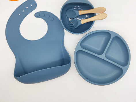 Children's Silicone Bib Five-piece Set