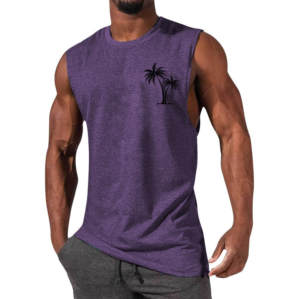 Tree Embroidery Fitness T-shirt