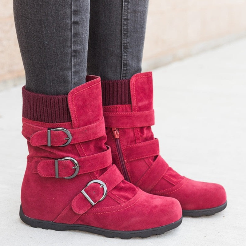 Casual Winter Boots Strap Buckle Shoes