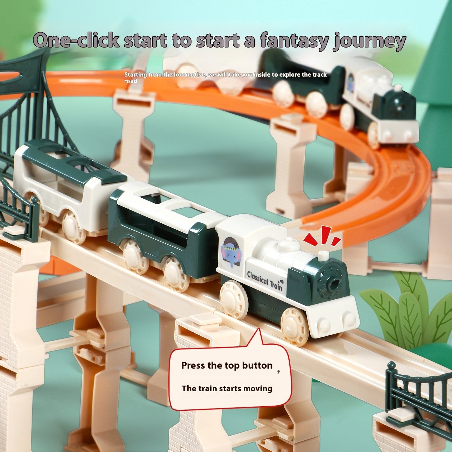 Small Train Track DIY Splicing Blocks Bridge