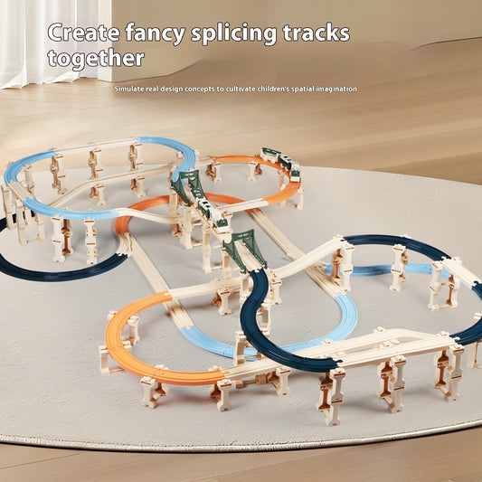 Small Train Track DIY Splicing Blocks Bridge