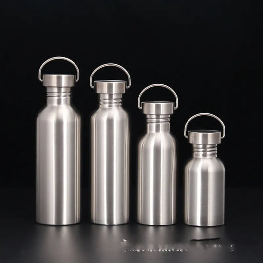 Single Layer Hip Flask With Large Muth Steel Lid Sports Bottle