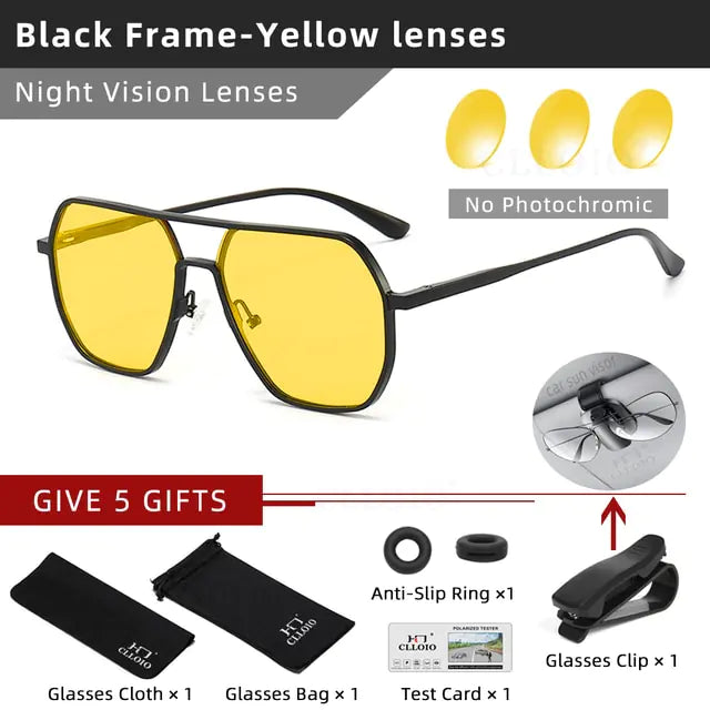 CLLOIO  Aluminum Photochromic Sunglasses