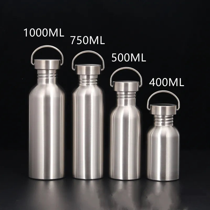 Single Layer Hip Flask With Large Muth Steel Lid Sports Bottle