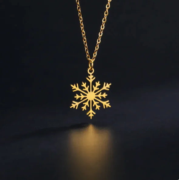 Women's Snowflake Pendant Necklace Accessories Neck