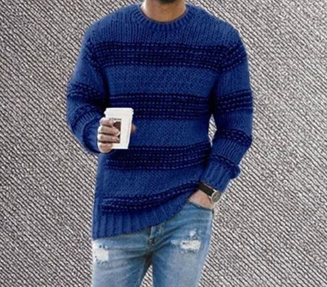 Men's Striped Knit Pullover