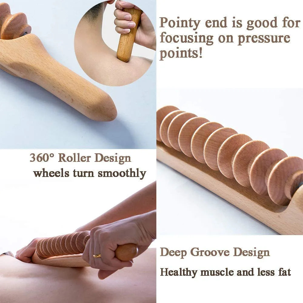 Wooden Lymphatic Drainage Roller