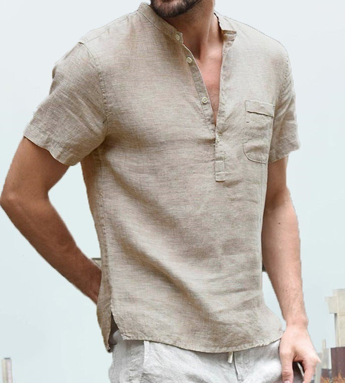 Casual Linen Solid Color Shirt