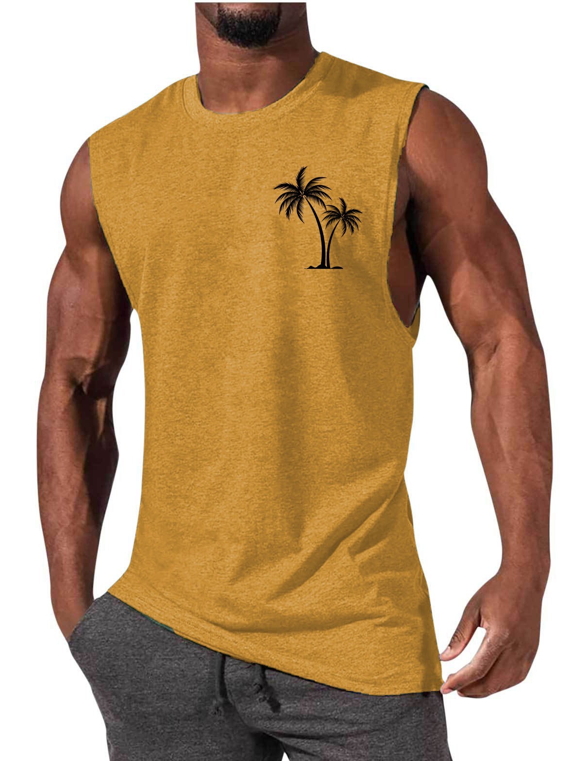 Tree Embroidery Fitness T-shirt