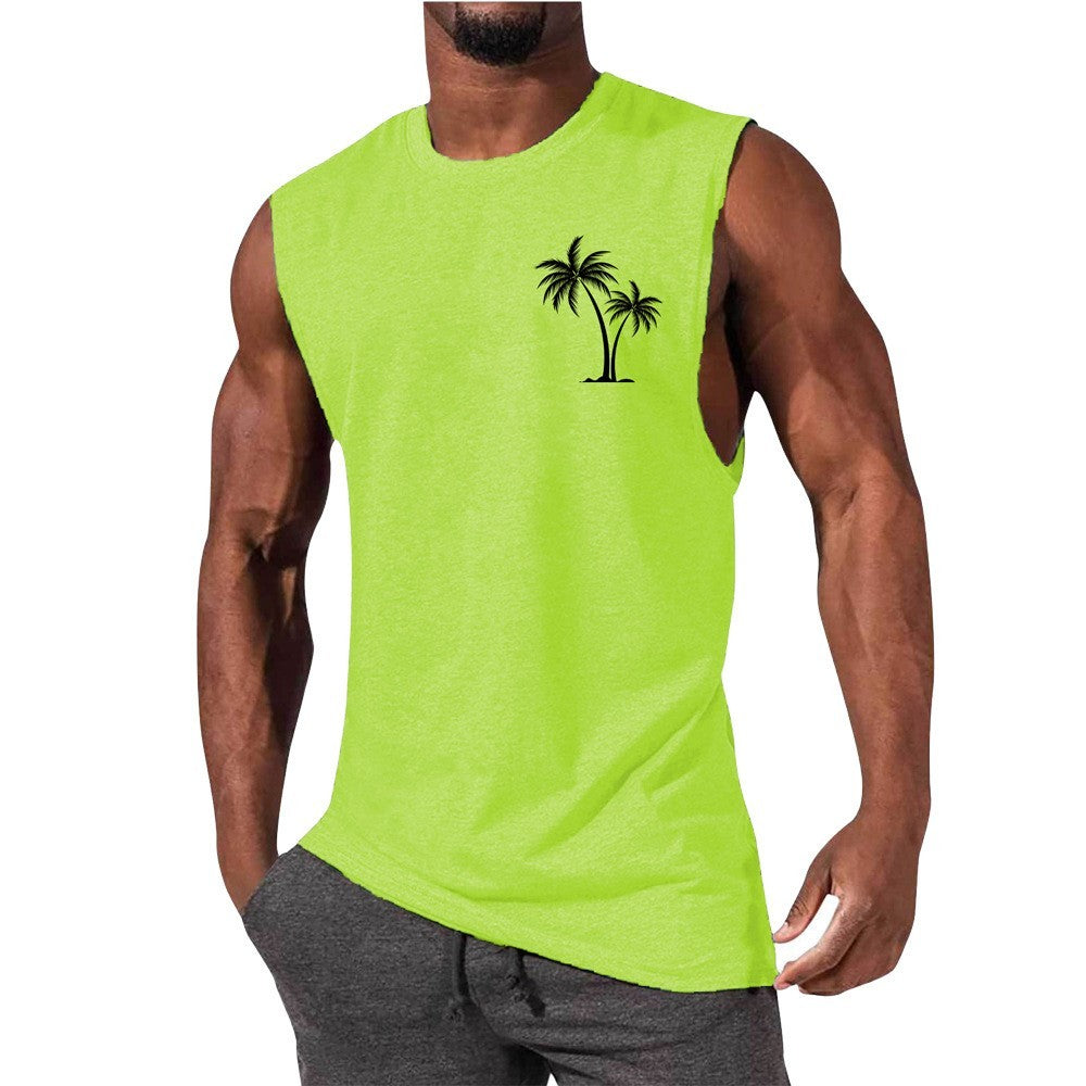 Tree Embroidery Fitness T-shirt