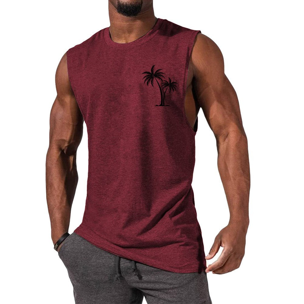 Tree Embroidery Fitness T-shirt