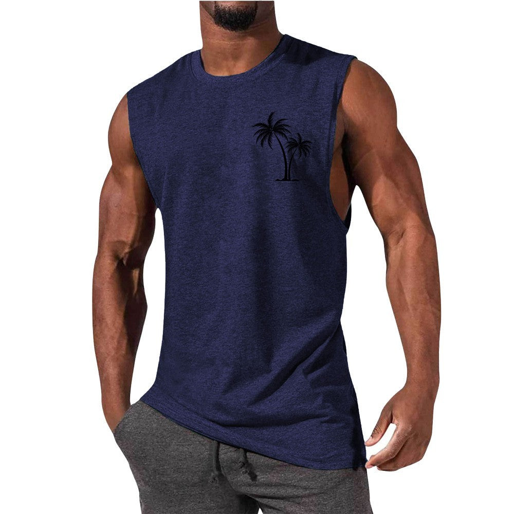 Tree Embroidery Fitness T-shirt