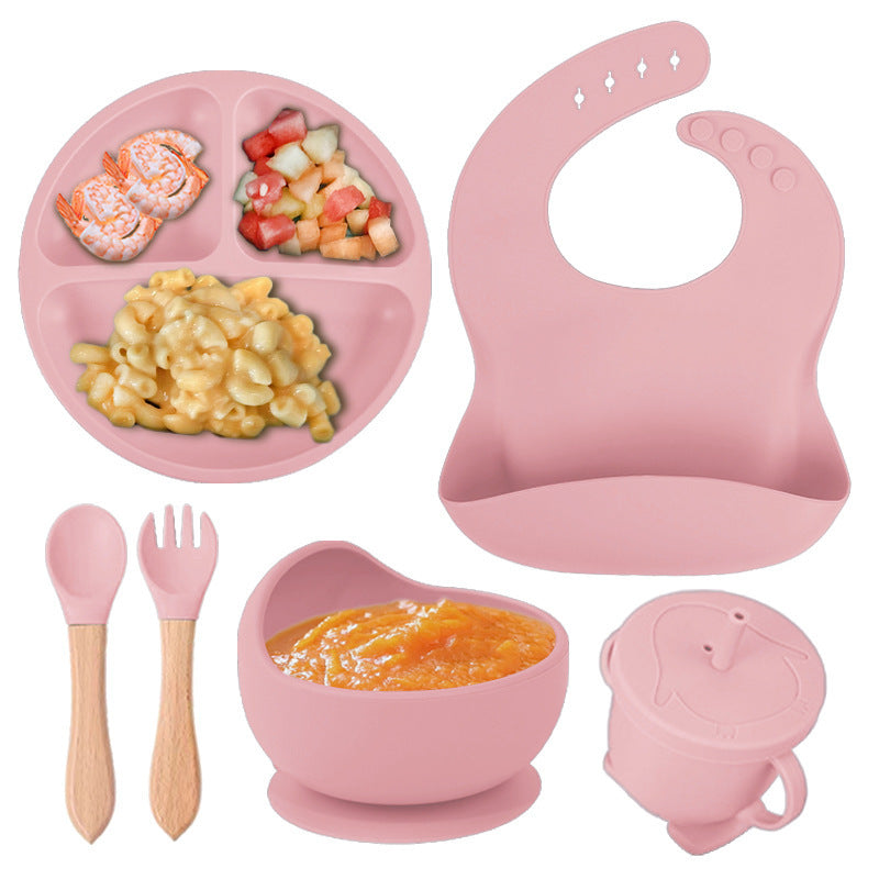 Children's Silicone Bib Five-piece Set