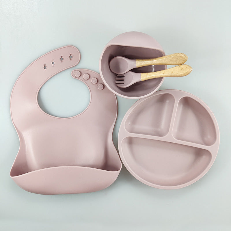 Children's Silicone Bib Five-piece Set