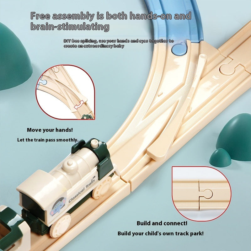 Small Train Track DIY Splicing Blocks Bridge