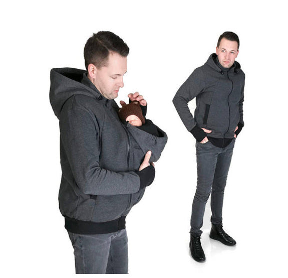 Two in one multifunctional kangaroo dad sweater