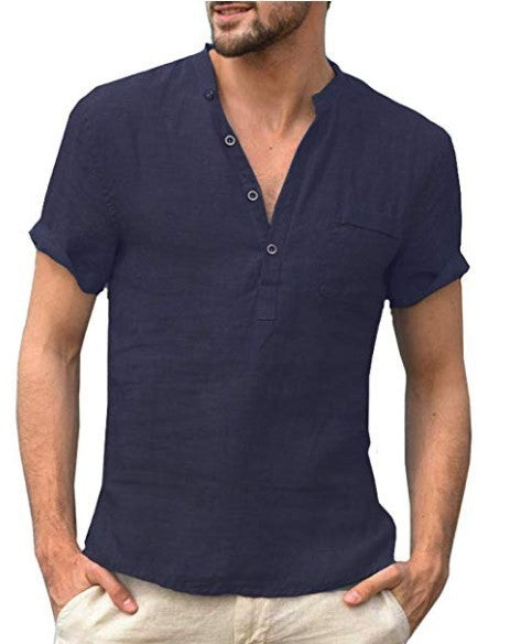 Casual Linen Solid Color Shirt