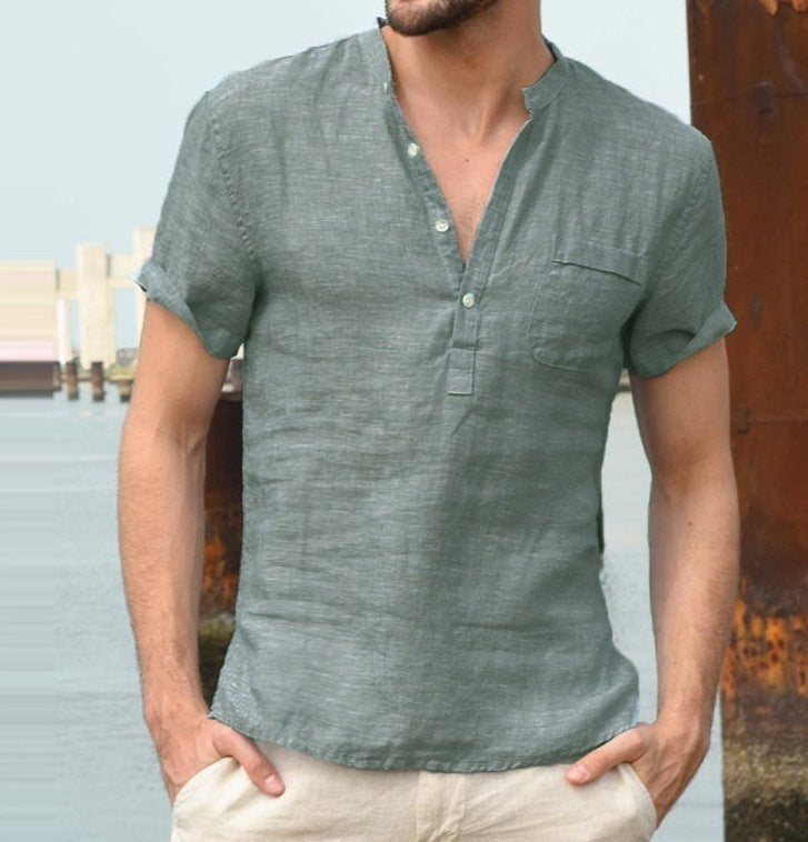 Casual Linen Solid Color Shirt