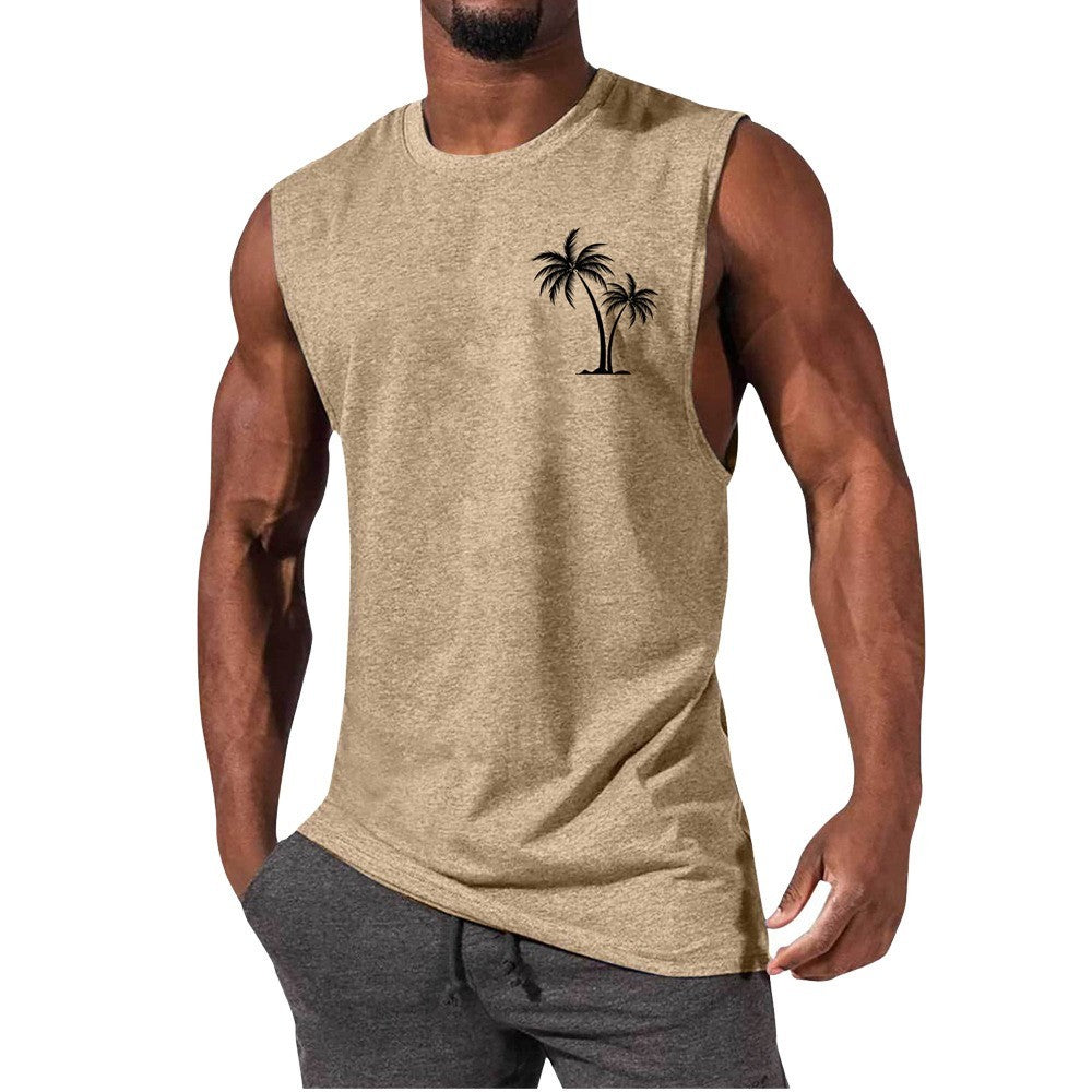 Tree Embroidery Fitness T-shirt