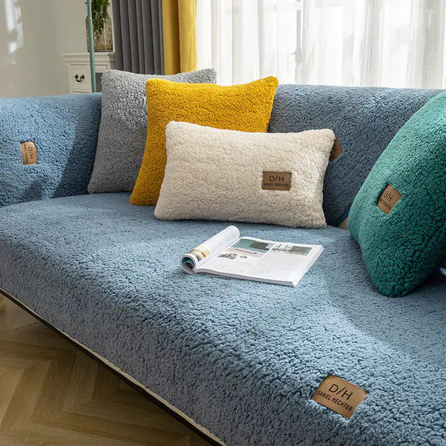 Modern Color Winter Lamb Wool Sofa Covers